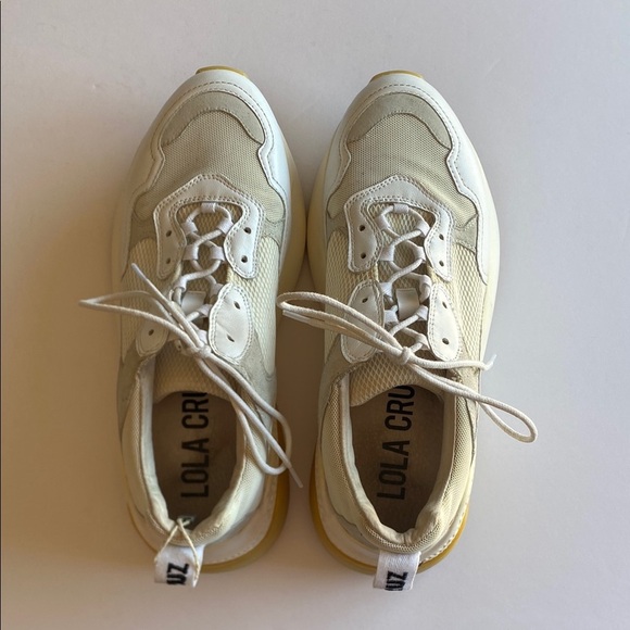 Lola Cruz platform white sneakers women’s 38 VGUC - Picture 1 of 6